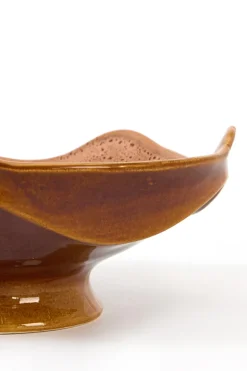 Light en Living Schaal op voet 36x33,5x14 cm SARAG keramiek oud roze+cognac