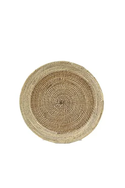 Light en Living Schaal/wandorn Set van 2 Ø40x4,5+Ø50x6 cm BURICA zeegras nat+crème