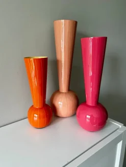 Light en Living Set van 3 gekleurde vazen TODI - Oranje/Roze