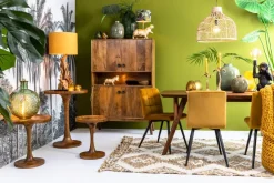 Light en Living Sfeervolle Vaas CHOW Ø26x26 cm in Groen, Wit en Goud