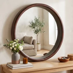 Light en Living Spiegel 80x10x80 cm DENAHI hout roodbruin