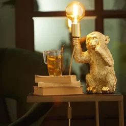 Light en Living Tafellamp aap goud
