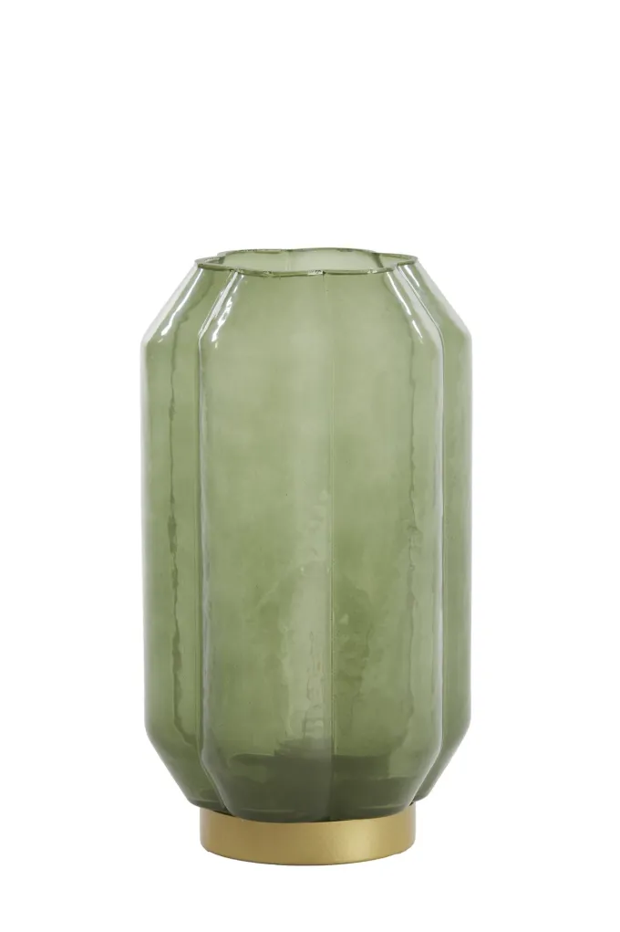 Light en Living Tafellamp LED Ø15x27 cm YVIAS glas melk groen+goud