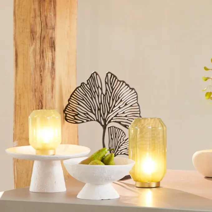 Light en Living Tafellamp LED Ø15x27 cm YVIAS glas melk groen+goud