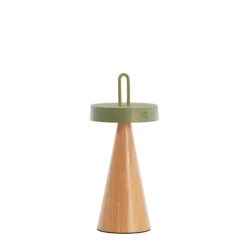 Light en Living Tafellamp LED Ø13x28,5 cm ANKENTA olijf groen+hout naturel