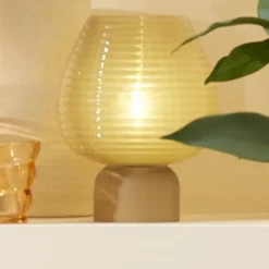 Light en Living Tafellamp LED Ø22x27 cm ALENNA glas groen grijs