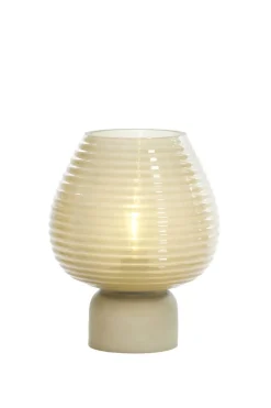 Light en Living Tafellamp LED Ø18x23 cm ALENNA glas groen grijs