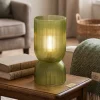 Light en Living Tafellamp LED PHOEBE glas olijfgroen Ø14x27,5 cm