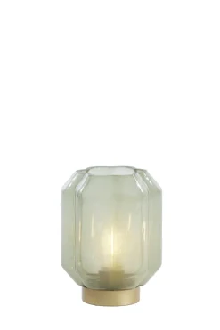 Light en Living Tafellamp LED Ø13x16,5 cm YVIAS glas melk groen+goud