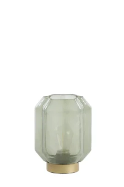 Light en Living Tafellamp LED Ø13x16,5 cm YVIAS glas melk groen+goud