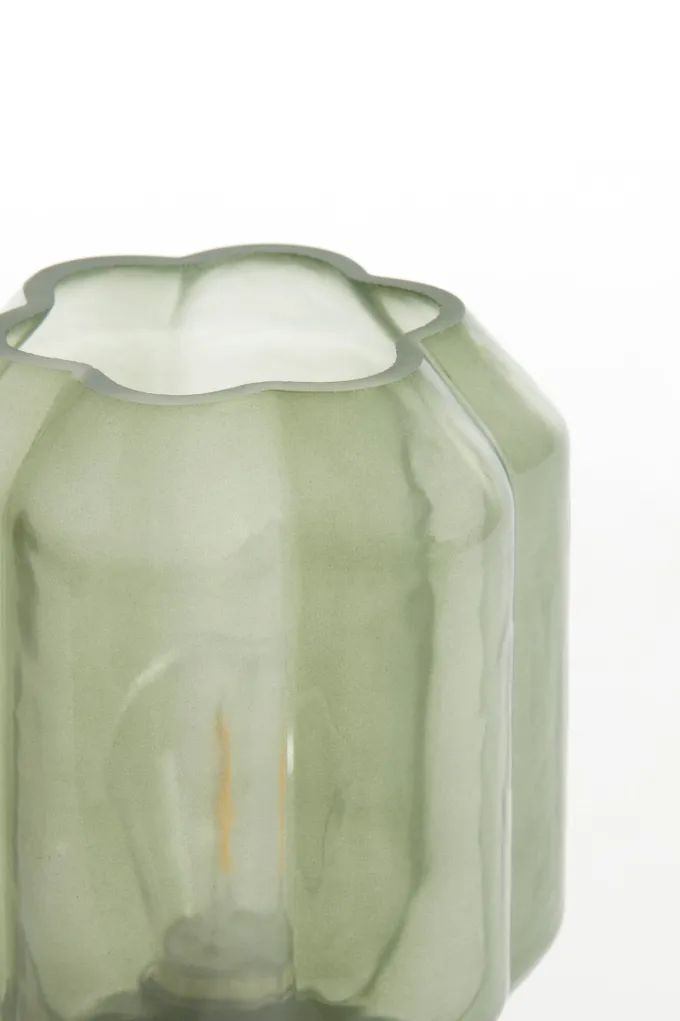 Light en Living Tafellamp LED Ø13x16,5 cm YVIAS glas melk groen+goud