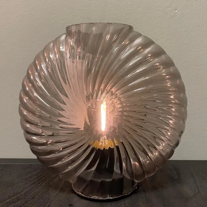 Light en Living Tafellamp LED MILADO glas zand - 16,5 x 7 x 16,5 cm