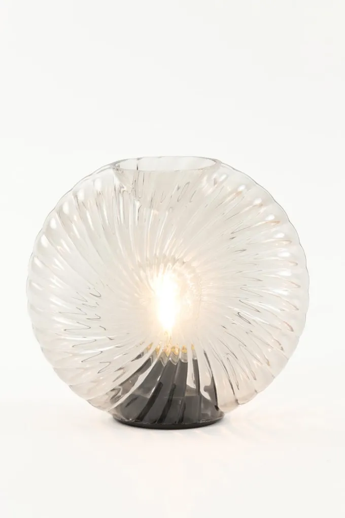 Light en Living Tafellamp LED MILADO glas zand - 16,5 x 7 x 16,5 cm