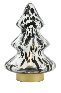 Light en Living Tafellamp LED Ø19x28 cm TREE glas helder-zwart+goud