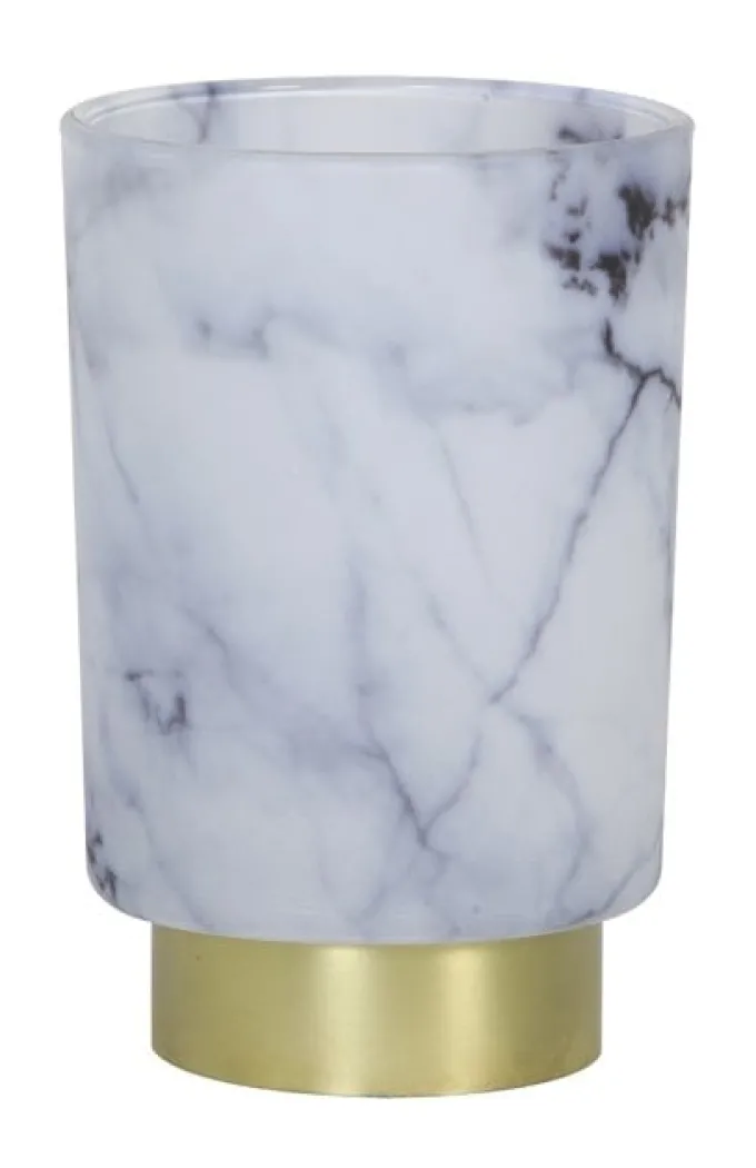 Light en Living Tafellamp LED Marmer Glas Wit – Grijs Klein van Light & Living