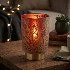 Light en Living Tafellamp LED Ø10x12,5 cm BRANCH glas steenrood-goud