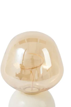 Light en Living Tafellamp LED Ø12,5x19,5 cm VAZYR crème+glas amber