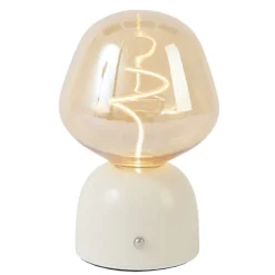 Light en Living Tafellamp LED Ø12,5x19,5 cm VAZYR crème+glas amber