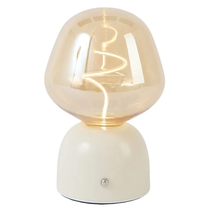 Light en Living Tafellamp LED Ø12,5x19,5 cm VAZYR crème+glas amber