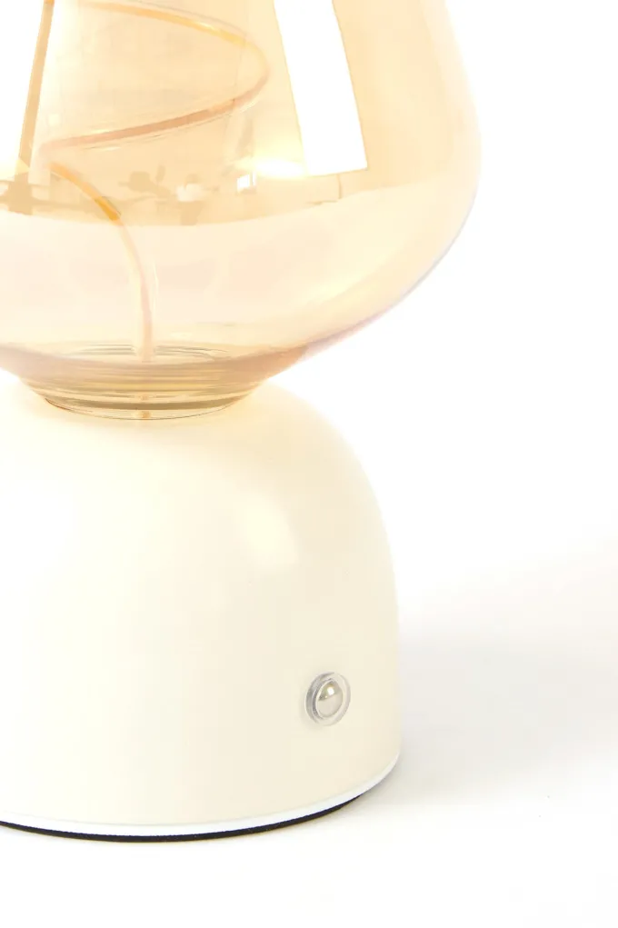 Light en Living Tafellamp LED Ø12,5x19,5 cm VAZYR crème+glas amber