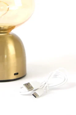 Light en Living Tafellamp LED Ø12,5x19,5 cm VAZYR goud+glas amber