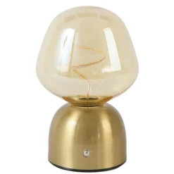 Light en Living Tafellamp LED Ø12,5x19,5 cm VAZYR goud+glas amber