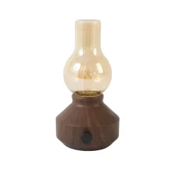 Light en Living Tafellamp LED Ø13x21,5 cm ZENY hout print d bruin+glas amber