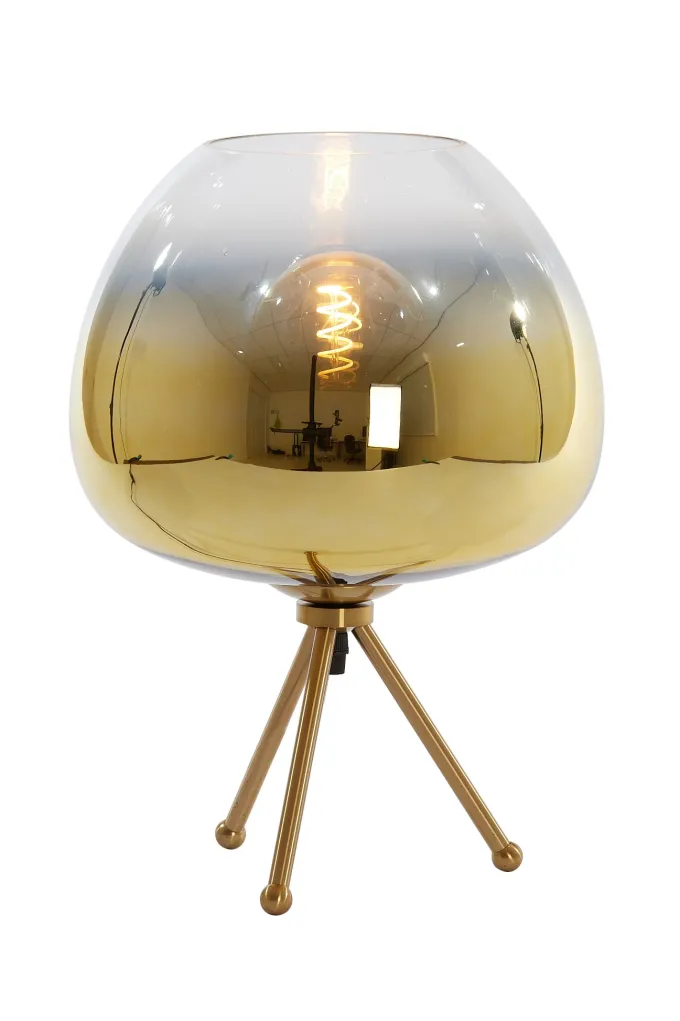 Light en Living Tafellamp MAYSON glas goud-helder Ø30x43 cm van Light & Living