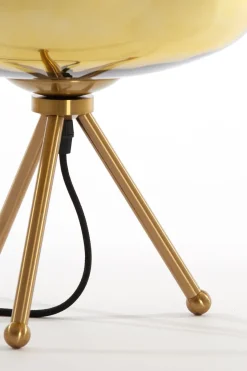Light en Living Tafellamp MAYSON glas goud-helder Ø30x43 cm van Light & Living