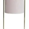 Light en Living Tafellamp SANTOS groot Ø 25x45 - Licht roze kap - antique brass frame
