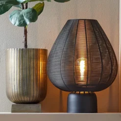 Light en Living Tafellamp Suneko zwart - Ø 35 x 46 cm van Light & Living