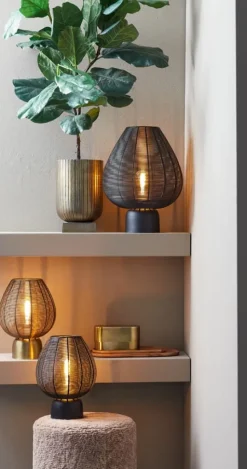Light en Living Tafellamp Suneko zwart - Ø 35 x 46 cm van Light & Living