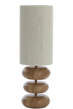 Light en Living Tafellamp Ø22x67,5 cm DANIALO hout print naturel+touw crème