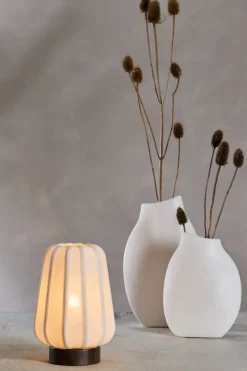 Light en Living Tafellamp Ø20x29 cm BIBURY hout print donker bruin+wit