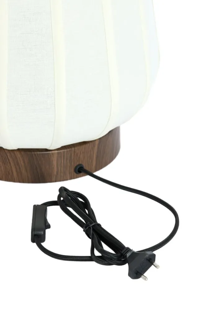 Light en Living Tafellamp Ø30x41,5 cm BIBURY hout print donker bruin+wit