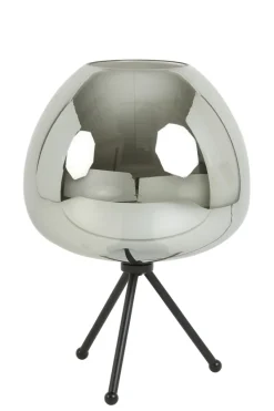 Light en Living Tafellamp Ø30x43 cm MAYSON mat zwart met smoke glas
