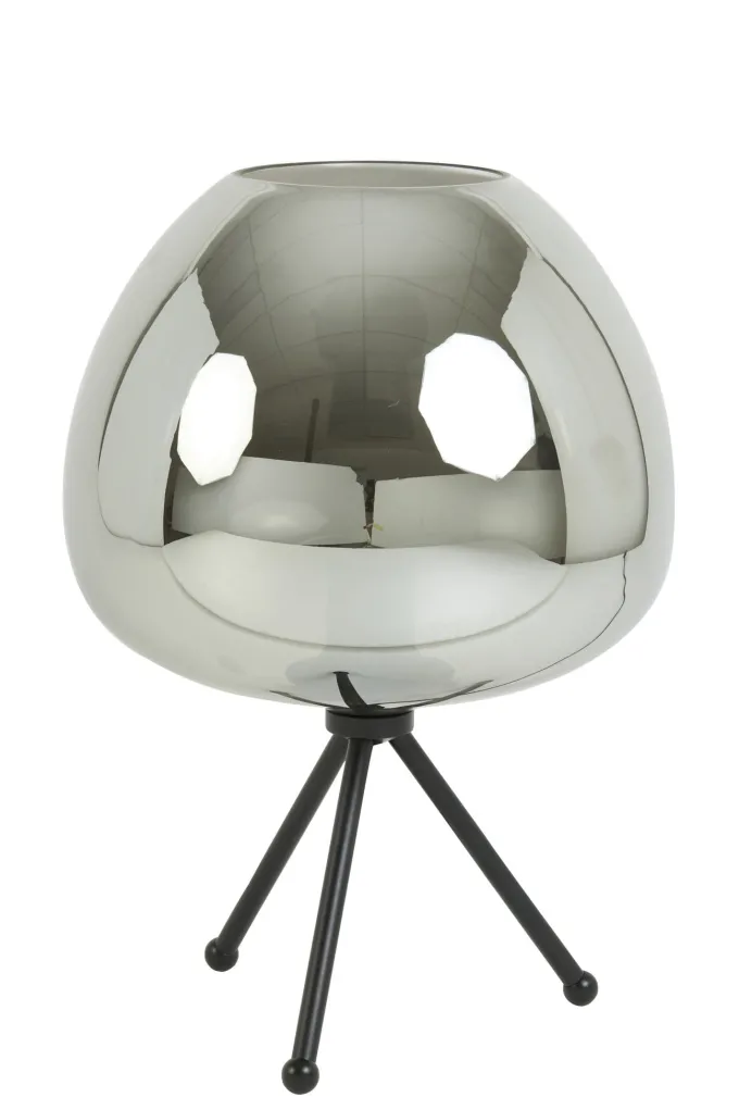 Light en Living Tafellamp Ø30x43 cm MAYSON mat zwart met smoke glas