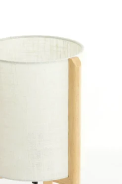 Light en Living Tafellamp Ø22x33 cm LITTO naturel+linnen wit