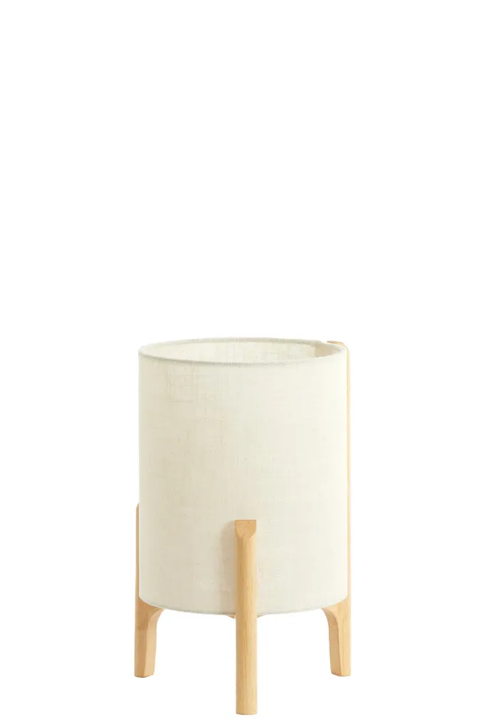 Light en Living Tafellamp Ø22x33 cm LITTO naturel+linnen wit