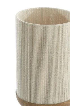 Light en Living Tafellamp Ø22,5x50 cm DANIA hout print naturel+touw crèmeTafellamp Ø22,5x50 cm DANIA hout print naturel+touw crème