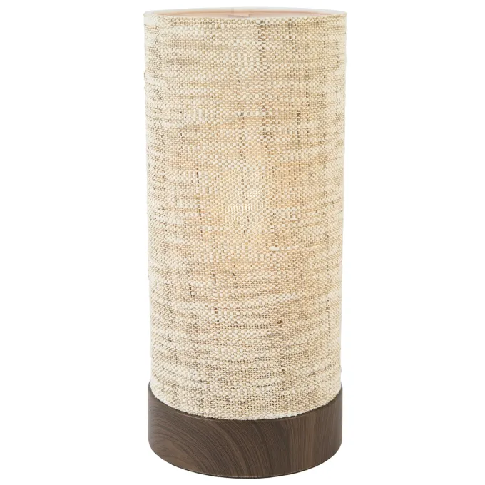 Light en Living Tafellamp Ø16x35 cm BRYLO hout print d bruin+linnen naturel