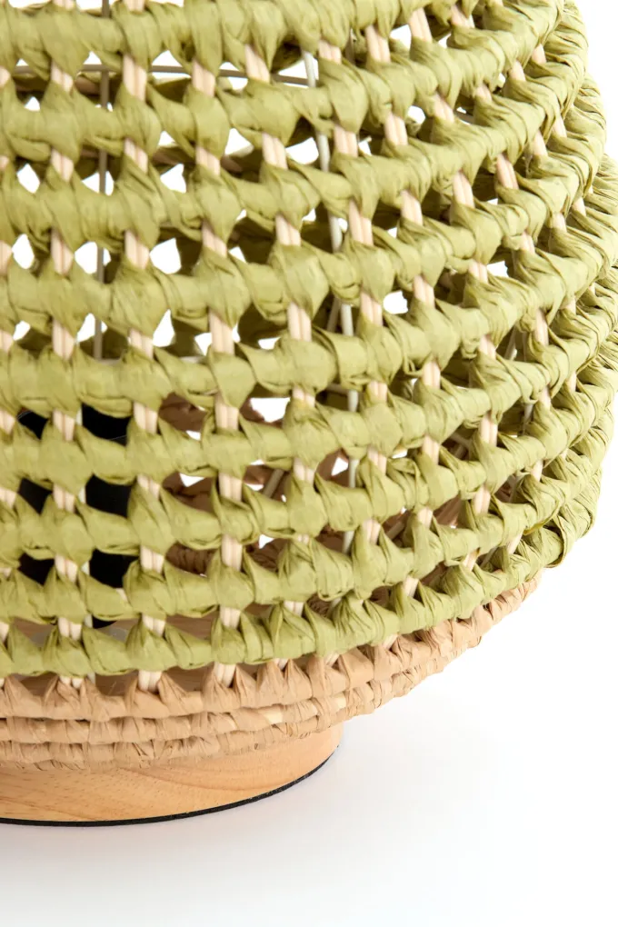 Light en Living Tafellamp Ø32x34,5 cm KALIPA rotan naturel+groen