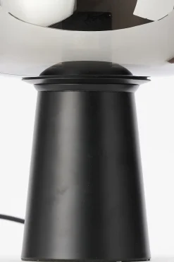 Light en Living Tafellamp Ø22x40 cm MAYSON mat zwart+ glas smoke