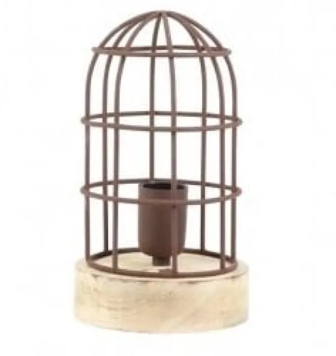Light en Living Tafellamp Ø14,5x25 cm Carandira roest-hout