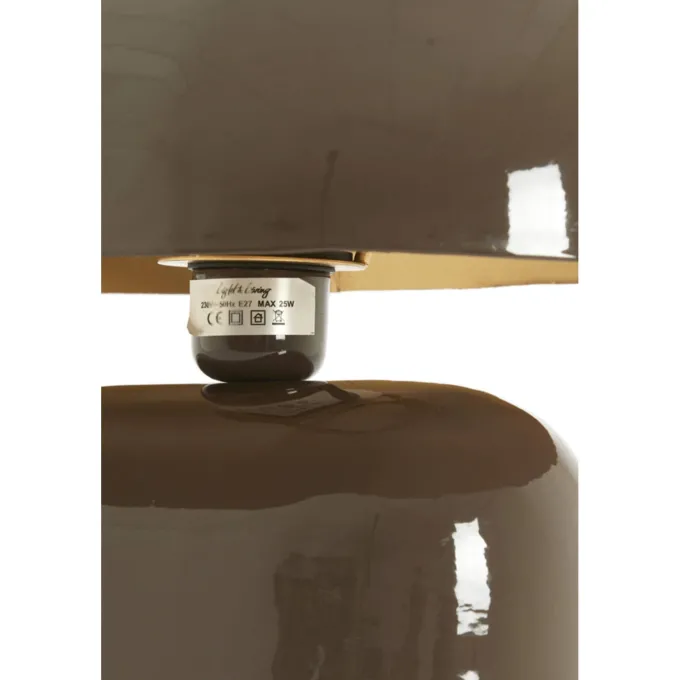 Light en Living Tafellamp 37x26x37 cm TODD glans donker bruin