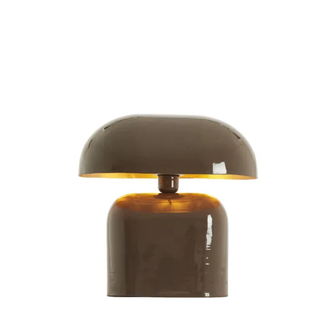 Light en Living Tafellamp 37x26x37 cm TODD glans donker bruin