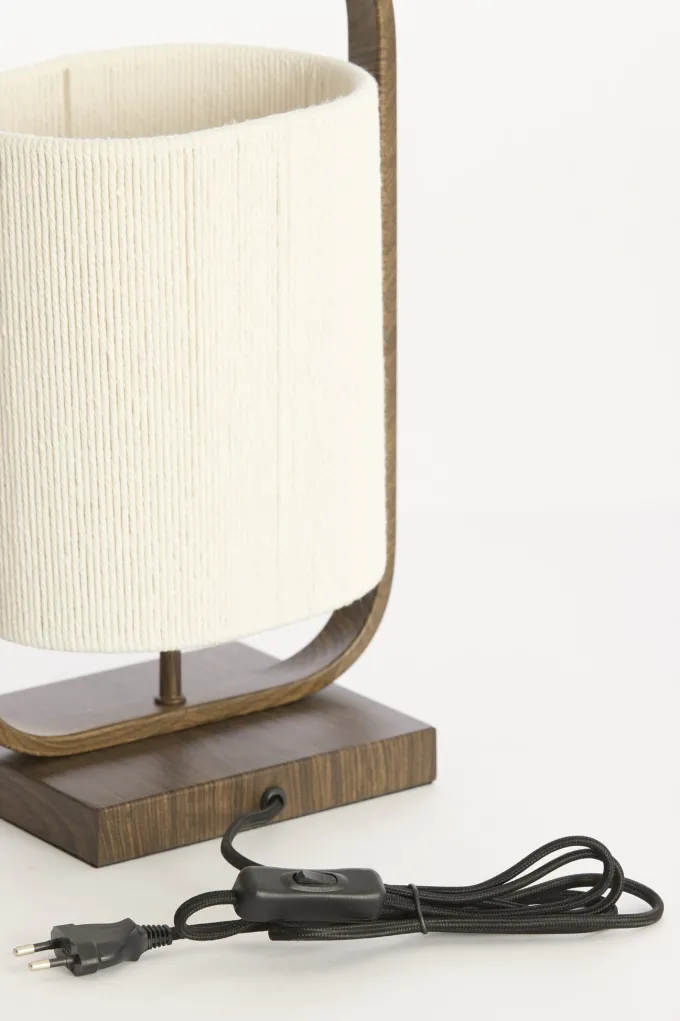 Light en Living Tafellamp 22,5x15x37,5 cm LECCE donkerbruin + touw naturel