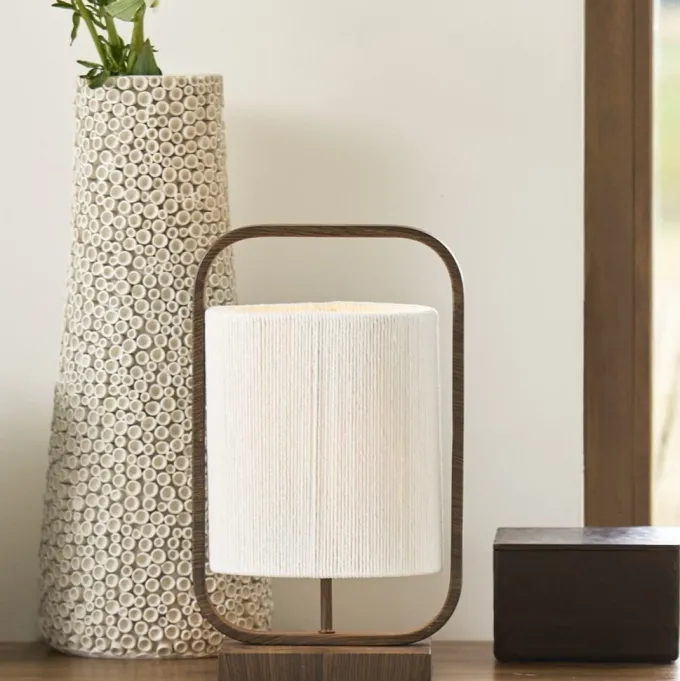 Light en Living Tafellamp 22,5x15x37,5 cm LECCE donkerbruin + touw naturel