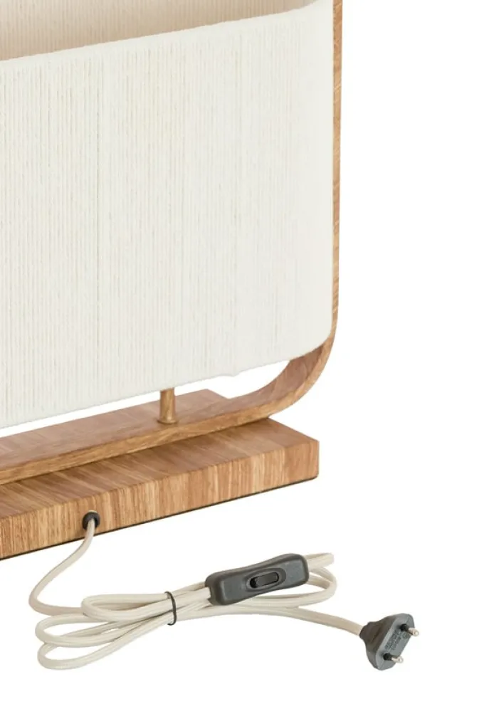 Light en Living Tafellamp 45x15x37,5 cm LECCE houtprint + touw naturel