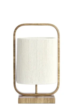 Light en Living Tafellamp 22,5x15x37,5 cm LECCE houtprint + touw naturel